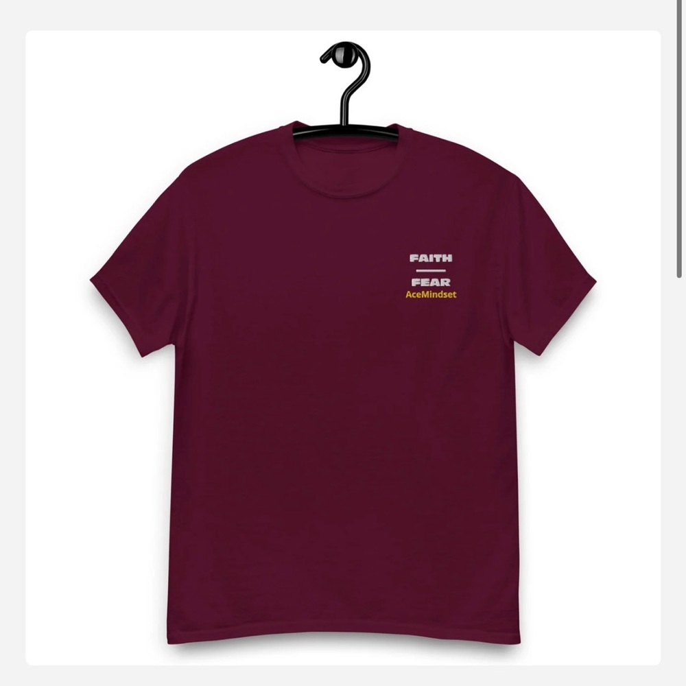 All sizes custom t shirt and apparel. Faith over fear